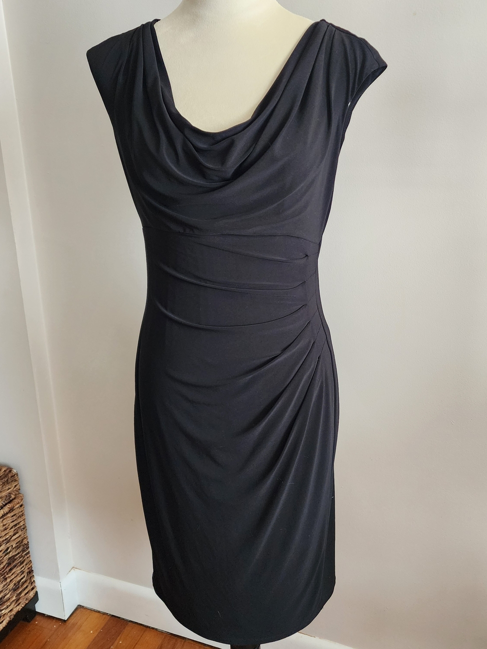 Ralph Lauren Black Cowl Neck Midi Dress